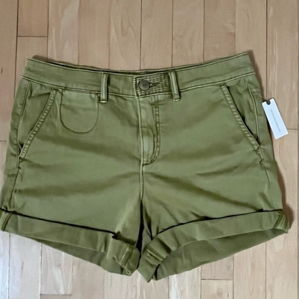 Anthropologie Chino by Anthropologie Relaxed Chino Shorts in Green 28 NWT - Picture 5 of 15